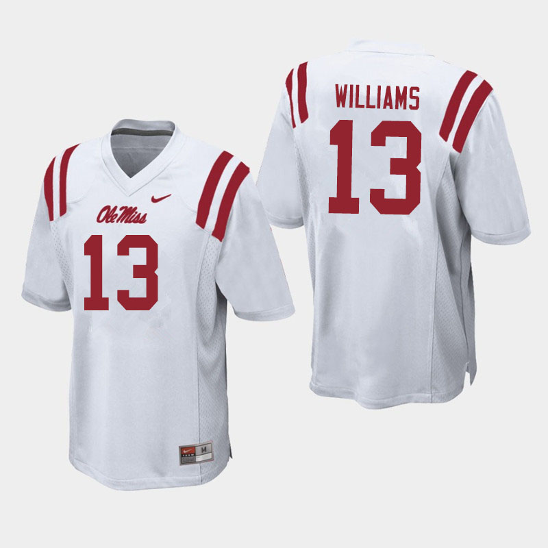 Sam Williams Ole Miss Rebels NCAA Men's White #13 Stitched Limited College Football Jersey IHS1058AE
